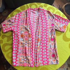 Boho Kimono & Short Set- Shein VCAY, Size Medium, Pink